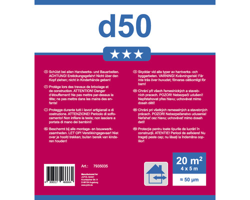 Jufol d50 beschermhoes voor montage- en bouwwerkzaamheden
