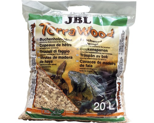 JBL Terrarium bodembedekking houtsnippers beuken 10-25 mm, 20 L JBL Terra Wood beukenspanen als natuurlijke bodembedekking voor terraria, 20 liter