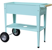 Verrijdbare plantenbak met opbergruimte voor de tuin