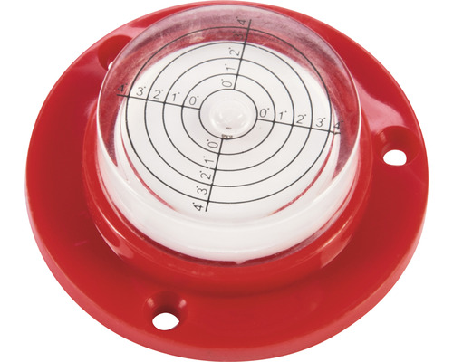 Ronde dooswaterpas met rode basis voor horizontale uitlijning
