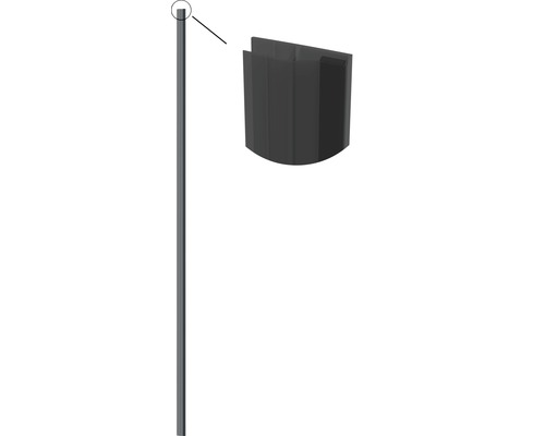 Magnetische afdichtprofiel zwart voor Modena draaideur Metalen paal met detailweergave