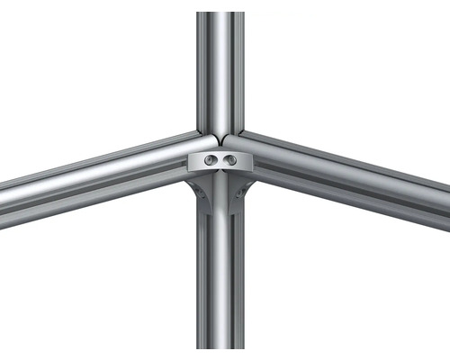 Detailopname van een hoekverbinding van een aluminiumprofiel