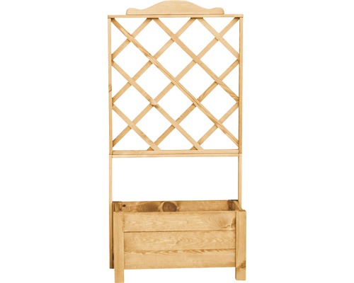 Houten plantenbak met klimrek voor de tuin