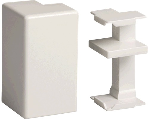 Kunststof hoekverbinder en bevestigingsclip voor plinten