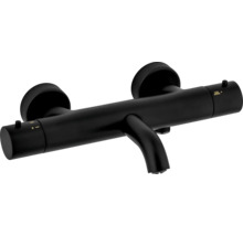 Zwarte thermostatische douchekraan voor wandmontage