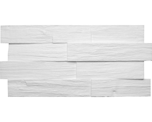 DECOSA Wandpaneel kunststof hout wit 50 x 23,5 cm 5 stuks Houten wandbekleding