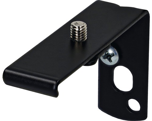 Zwarte apparaatbeugel met schroeven en schroefdraad