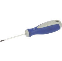 Schroevendraaier met kruiskop en blauw handvat