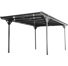 Enkele carport met plat dak 6 mm dubbelwandige platen 15 m² incl. regengoot antraciet, 305x503x232 cm-thumb-2