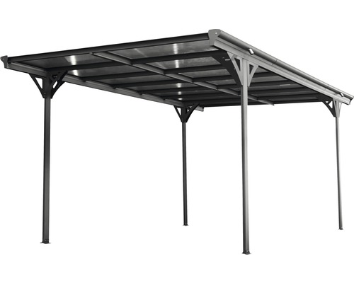 Vrijstaande carport met plat dak en stalen frame