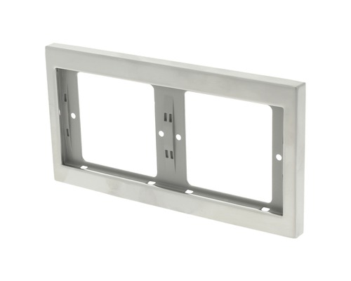 BERKER K5 Afdekraam 2-voudig RVS 13637004 Dubbel metalen frame voor stopcontacten