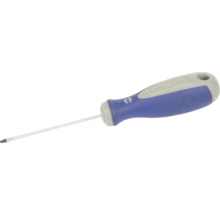 Platte schroevendraaier met blauw-grijze handgreep