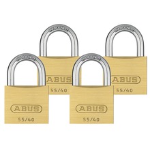 ABUS Hangslot 55/40 Quads gelijksluitend messing, 4 stuks-thumb-0