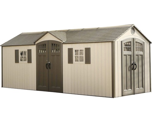 Ruim tuinhuis met dubbele deur en ramen voor tuinopslag