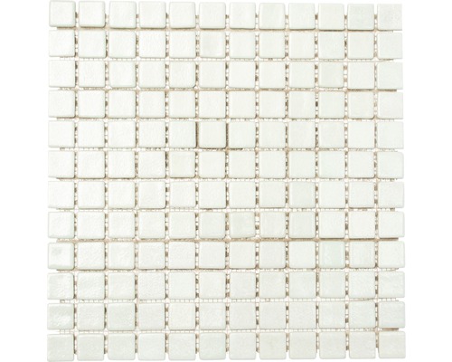 Mozaïektegel glas AS 1010 wit 30,5x32,5 cm antislip Vierkante mozaïektegel van keramiek
