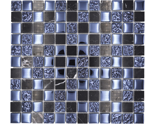 Mozaïektegel glas Crystal XCM M862 zwart 30x33 cm