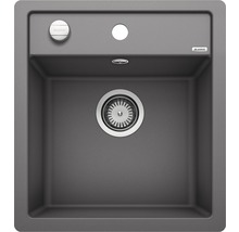 Spoelbak van steen met afvoergarnituur en Blanco logo
