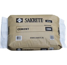 Zak cement met een gewicht van 20 kilogram