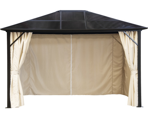 Tuinpaviljoen met gordijnen voor buiten