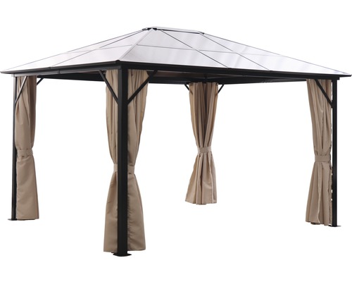 Tuinpaviljoen met dak en gordijnen