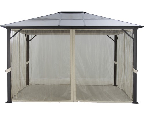 Tuinpaviljoen met gordijnen voor buiten