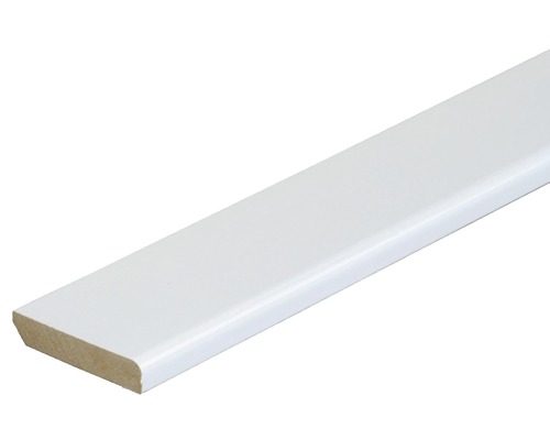 Coverboard Plafondlijst hoogglans wit 2600 x 40 x 8 mm Witte houten plint