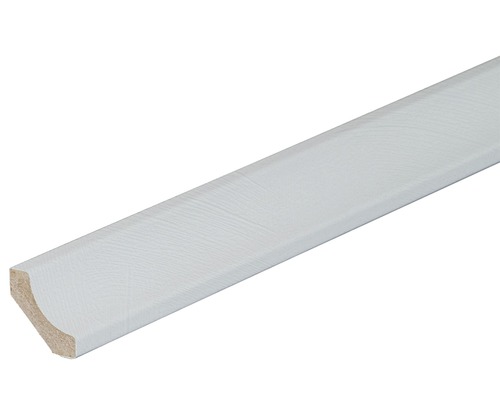 Coverboard Hollat padena structuur wit 2600 x 22 x 22 mm Wit gelakte houten sierlijst met kwartrond profiel.