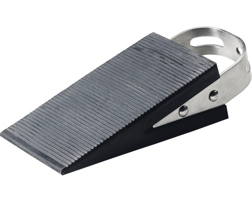 HETTICH Deurwig met greep 125x50 mm zwart, 5 stuks Wigvormige deurstopper van rubber met metalen beugel