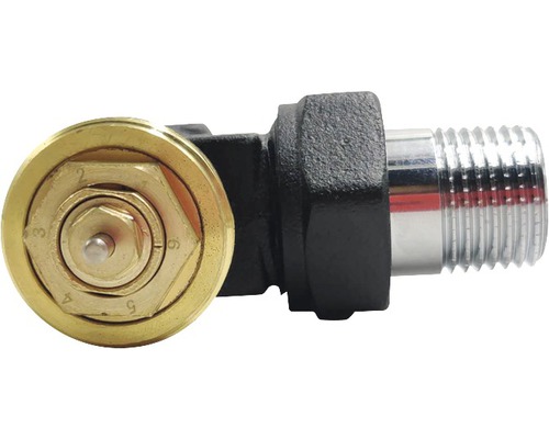 Hoekafsluiter met thermostaatkop aansluiting en schroefdraad