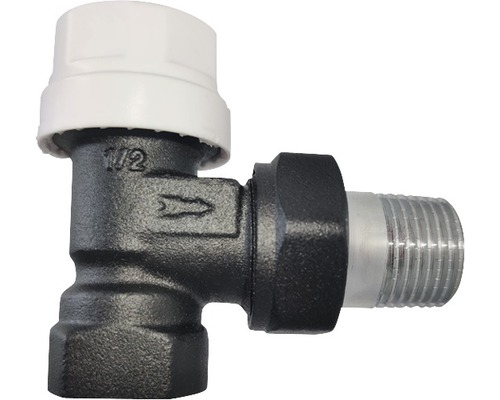 Metalen haakse radiatorkraan met thermostaataansluiting 1/2 inch