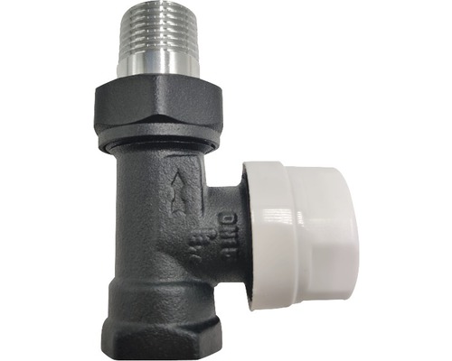 Radiatoraansluitkoppeling haakse vorm met schroefdraad