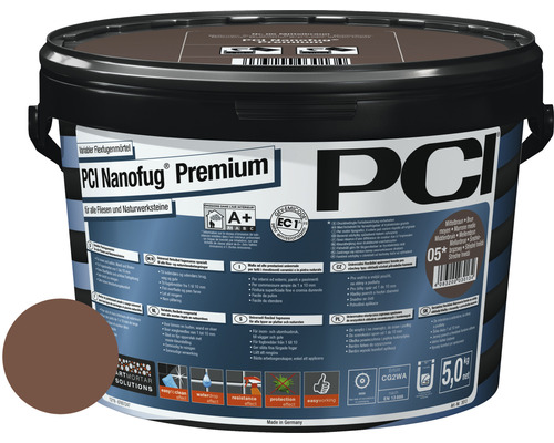 PCI Nanofug® Premium Variabele flexvoegenmortel voor tegels en natuursteen reebruin 5 kg