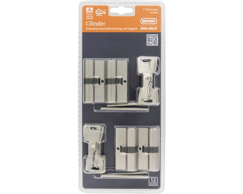NEMEF Deurcilinder met boorbescherming en anti-slagpick functie in set