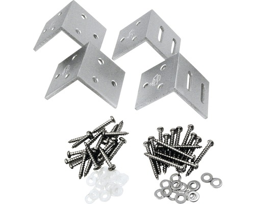 ELEPHANT Hoekbeslag aluminium incl. schroeven set 4 st. ELEPHANT Hoekbeslag aluminium incl. schroeven set 4 st.