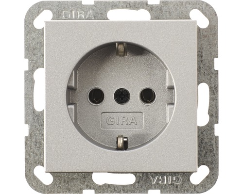 GIRA System 55 Stopcontact 1-voudig RA aluminium 418826
