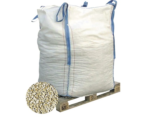 EXCLUTON Siergrind Taunus Kwarts geel/bruin 8-16 mm, Bigbag 1000 kg Big Bag gevuld met grind op een pallet