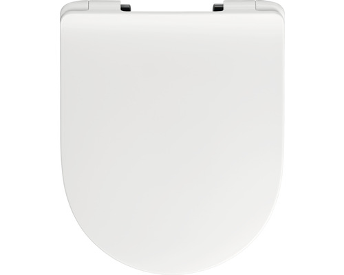 REIKA Toiletzitting Mito wit scharnier zwart mat met quick-release en soft close Toiletdeksel van kunststof
