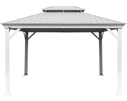 Paviljoen met metalen dak