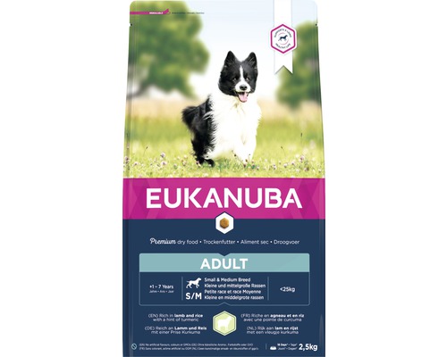 EUKANUBA Hondenvoer Dog Adult SM-medium Lam & rijst 2,5 kg