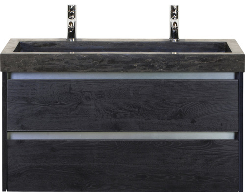 SANOX Badkamermeubelset Dante met wastafel 101 cm black oak