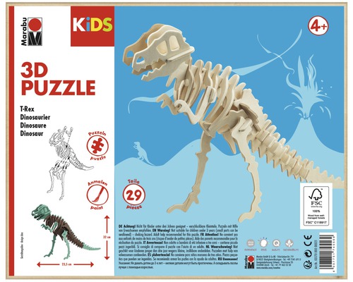 Marabu 3D puzzel T-Rex met 29 delen