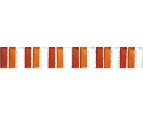 Listello Staafjes glas rood/oranje/wit 30x5 cm