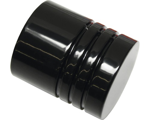 GARDINIA Chicago eindknop cilinder zwart ø 20 mm 2 stuks