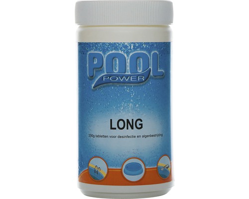 POOL POWER Long 200 g desinfectie tabletten 1 kg Pool Power langdurige tabletten voor desinfectie en algenbestrijding