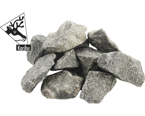 Stapel saunastenen met Karibu logo