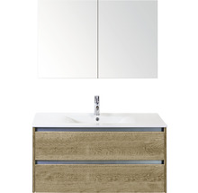 Wastafelcombinatie met wastafel, kraan en spiegelkast