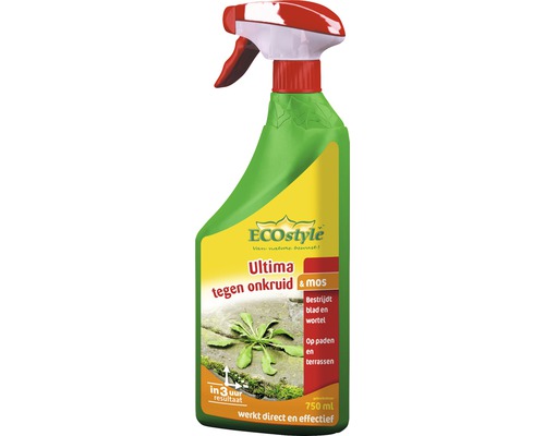 ECOSTYLE Ultima onkruid en mos gebruiksklaar 750 ml ECOstyle Ultima onkruid- en mosbestrijder, 750 milliliter spuitfles