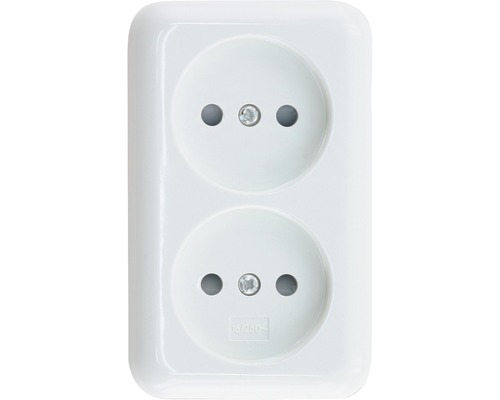 Q-LINK Opbouw wandcontactdoos 2-voudig polarwit Q-LINK Opbouw wandcontactdoos 2-voudig polarwit