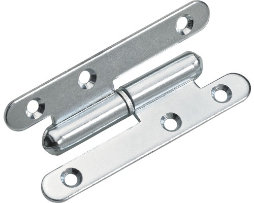 HETTICH Deurpaumelle 95x45 mm rechts verzinkt, 10 stuks Meubelscharnier van metaal met bevestigingsgaten