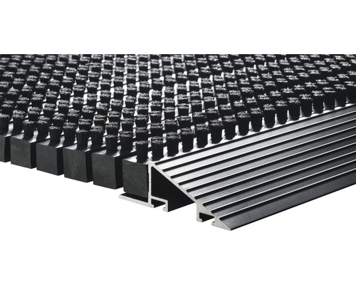 Deurmat met borstelprofiel en aluminium helling
